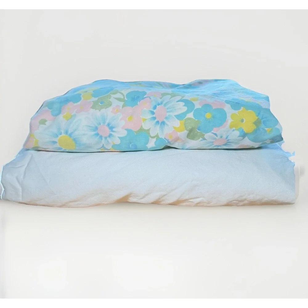 2 VTG‎ Twin Fitted Sheets Ralph Lauren – White & Pacific Miracle Floral